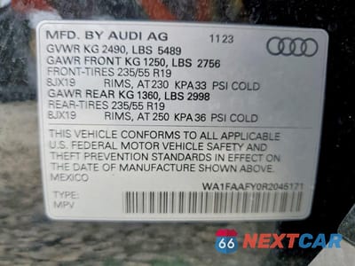 Zdjęcie 12 z 12 samochodu: 2024 AUDI Q5 PRESTIGE 45 VIN:WA1FAAFY0R2045171 - miniatura