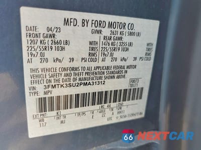 Zdjęcie 13 z 13 samochodu: 2023 FORD MUSTANG MACH-E PREMIUM VIN:3FMTK3SU2PMA31312 - miniatura