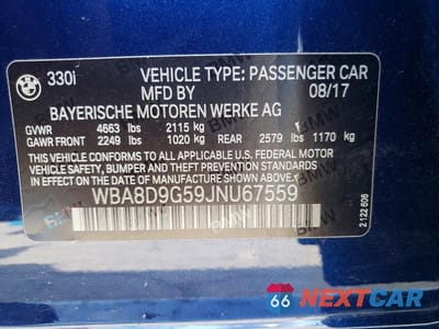 Zdjęcie 12 z 12 samochodu: 2018 BMW 330 XI VIN:WBA8D9G59JNU67559 - miniatura