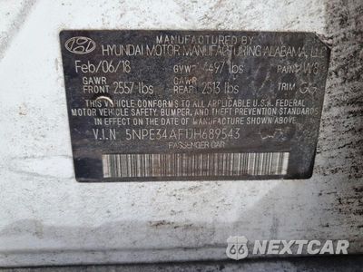 Zdjęcie 13 z 13 samochodu: 2018 HYUNDAI SONATA SEL VIN:5NPE34AF1JH689543 - miniatura