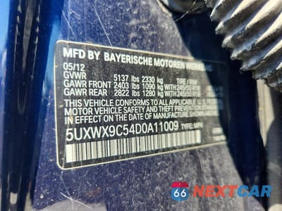Zdjęcie 13 z 13 samochodu: 2013 BMW X3 XDRIVE28I VIN:5UXWX9C54D0A11009 - miniatura