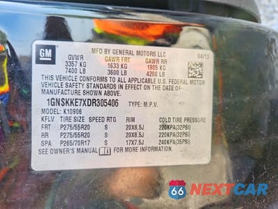 Zdjęcie 13 z 13 samochodu: 2013 CHEVROLET SUBURBAN K1500 LTZ VIN:1GNSKKE7XDR305406 - miniatura