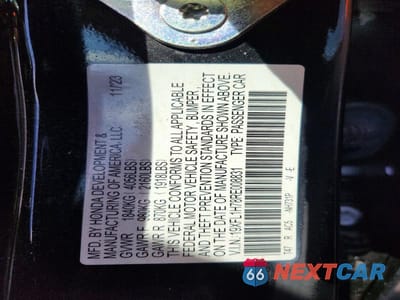 Zdjęcie 12 z 12 samochodu: 2024 HONDA CIVIC EXL VIN:19XFL1H78RE008831 - miniatura