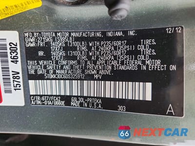 Zdjęcie 14 z 14 samochodu: 2013 TOYOTA SIENNA LE 8-PASSENGER VIN:5TDKK3DC6DS325912 - miniatura