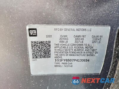 Zdjęcie 13 z 13 samochodu: 2023 CHEVROLET BOLT EUV LT VIN:1G1FY6S07P4130694 - miniatura