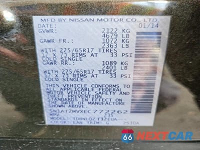 Zdjęcie 13 z 13 samochodu: 2014 NISSAN ROGUE SV VIN:5N1AT2MVXEC772262 - miniatura