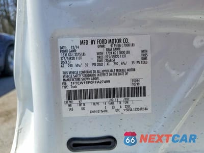Zdjęcie 12 z 12 samochodu: 2015 FORD F150 VIN:1FTEW1EF0FFA27499 - miniatura