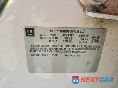 Zdjęcie 13 z 13 samochodu: 2013 CHEVROLET MALIBU 1LT VIN:1G11D5SR8DF162990 - miniatura