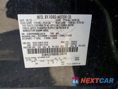 Zdjęcie 13 z 13 samochodu: 2013 LINCOLN MKT VIN:2LMHJ5FK8DBL54018 - miniatura
