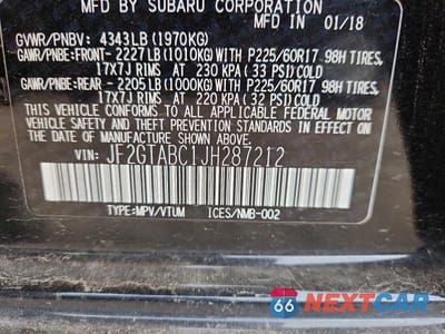 Zdjęcie 12 z 12 samochodu: 2018 SUBARU CROSSTREK PREMIUM VIN:JF2GTABC1JH287212 - miniatura