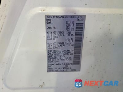Zdjęcie 13 z 13 samochodu: 2016 NISSAN PATHFINDER S VIN:5N1AR2MM9GC648878 - miniatura