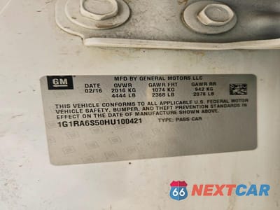 Zdjęcie 12 z 12 samochodu: 2017 CHEVROLET VOLT LT VIN:1G1RA6S50HU100421 - miniatura