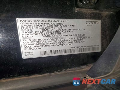 Zdjęcie 13 z 13 samochodu: 2021 AUDI Q7 PREMIUM PLUS VIN:WA1LXAF78MD021349 - miniatura