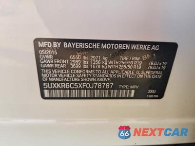 Zdjęcie 13 z 13 samochodu: 2015 BMW X5 XDRIVE50I VIN:5UXKR6C5XF0J78787 - miniatura