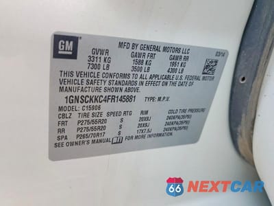 Zdjęcie 13 z 13 samochodu: 2015 CHEVROLET SUBURBAN C1500 LTZ VIN:1GNSCKKC4FR145881 - miniatura