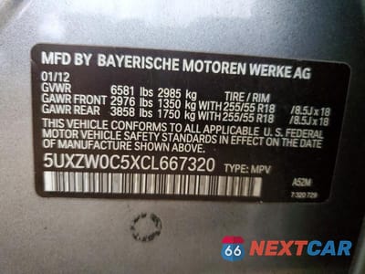 Zdjęcie 13 z 13 samochodu: 2012 BMW X5 XDRIVE35D VIN:5UXZW0C5XCL667320 - miniatura