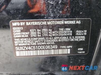 Zdjęcie 13 z 13 samochodu: 2013 BMW X5 XDRIVE35I VIN:5UXZV4C51D0E06349 - miniatura