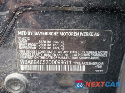 Zdjęcie 12 z 12 samochodu: 2013 BMW 650 XI VIN:WBA6B4C52DD098611 - miniatura
