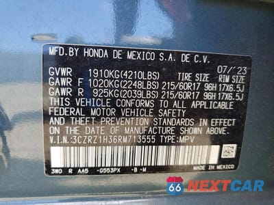 Zdjęcie 13 z 13 samochodu: 2024 HONDA HR-V LX VIN:3CZRZ1H36RM713555 - miniatura