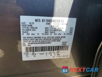 Zdjęcie 13 z 13 samochodu: 2022 FORD EDGE SEL VIN:2FMPK4J9XNBA93897 - miniatura