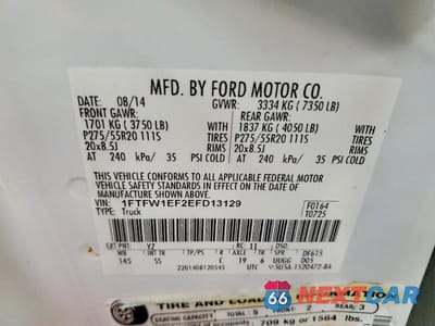 Zdjęcie 12 z 12 samochodu: 2014 FORD F150 SUPERCREW VIN:1FTFW1EF2EFD13129 - miniatura