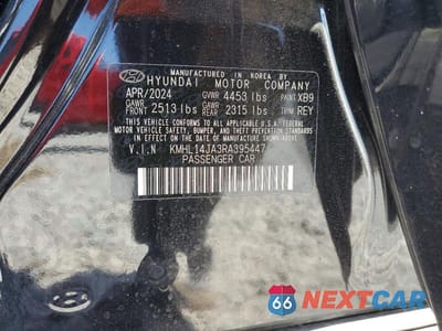 Zdjęcie 12 z 12 samochodu: 2024 HYUNDAI SONATA SEL VIN:KMHL14JA3RA395447 - miniatura
