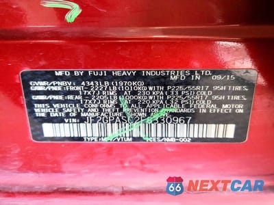 Zdjęcie 13 z 13 samochodu: 2015 SUBARU XV CROSSTREK SPORT LIMITED VIN:JF2GPASC2F8330967 - miniatura