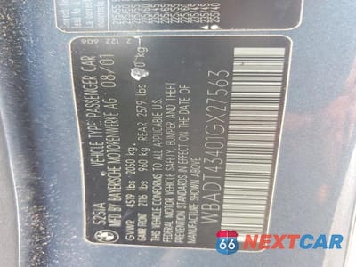 Zdjęcie 12 z 12 samochodu: 2001 BMW 525 I AUTOMATIC VIN:WBADT43401GX27563 - miniatura