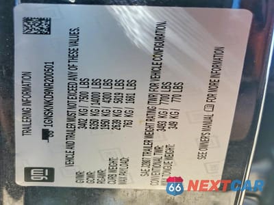 Zdjęcie 13 z 13 samochodu: 2022 CHEVROLET TAHOE K1500 LT VIN:1GNSKNKD9NR200501 - miniatura