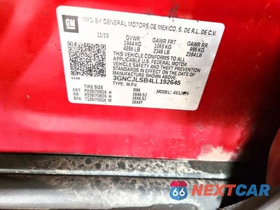 Zdjęcie 12 z 12 samochodu: 2020 CHEVROLET TRAX 1LT VIN:3GNCJLSB4LL192645 - miniatura