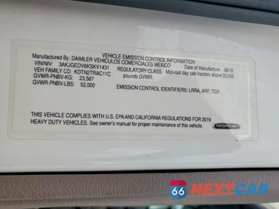 Zdjęcie 10 z 10 samochodu: 2019 FREIGHTLINER CASCADIA 125 SEMI TRUCK VIN:3AKJGEDV6KSKV1431 - miniatura