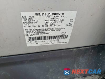 Zdjęcie 13 z 13 samochodu: 2016 FORD EXPLORER XLT VIN:1FM5K8D81GGB66927 - miniatura