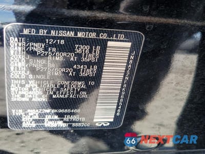 Zdjęcie 13 z 13 samochodu: 2019 INFINITI QX80 LUXE VIN:JN8AZ2NF8K9685466 - miniatura