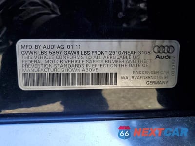 Zdjęcie 12 z 12 samochodu: 2011 AUDI A8 L QUATTRO VIN:WAURVAFD8BN014594 - miniatura