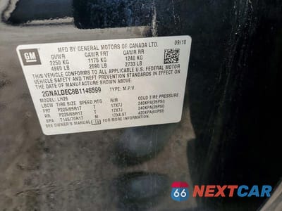 Zdjęcie 13 z 13 samochodu: 2011 CHEVROLET EQUINOX LT VIN:2GNALDEC8B1146599 - miniatura