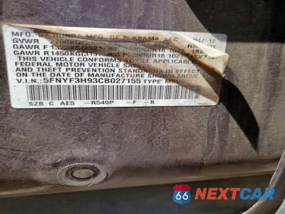 Zdjęcie 12 z 12 samochodu: 2012 HONDA PILOT TOURING VIN:5FNYF3H93CB027155 - miniatura