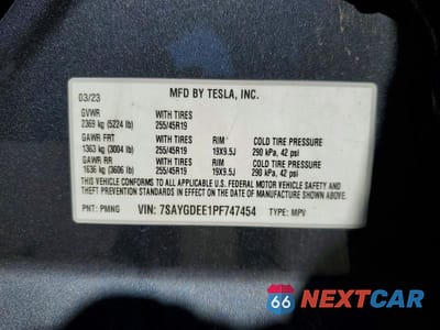 Zdjęcie 14 z 14 samochodu: 2023 TESLA MODEL Y VIN:7SAYGDEE1PF747454 - miniatura