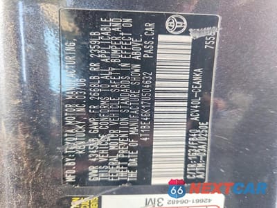 Zdjęcie 12 z 12 samochodu: 2007 TOYOTA CAMRY LE VIN:4T1BE46K17U504632 - miniatura