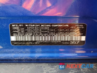 Zdjęcie 13 z 13 samochodu: 2020 MITSUBISHI OUTLANDER SPORT ES VIN:JA4AR3AU7LU022436 - miniatura