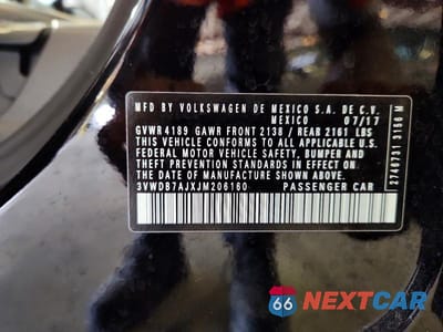 Zdjęcie 12 z 12 samochodu: 2018 VOLKSWAGEN JETTA SE VIN:3VWDB7AJXJM206160 - miniatura