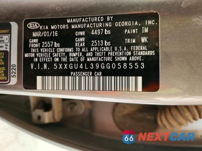 Zdjęcie 13 z 13 samochodu: 2016 KIA OPTIMA EX VIN:5XXGU4L39GG058553 - miniatura