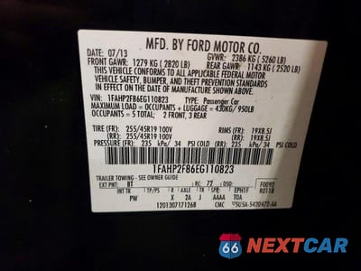 Zdjęcie 12 z 12 samochodu: 2014 FORD TAURUS LIMITED VIN:1FAHP2F86EG110823 - miniatura