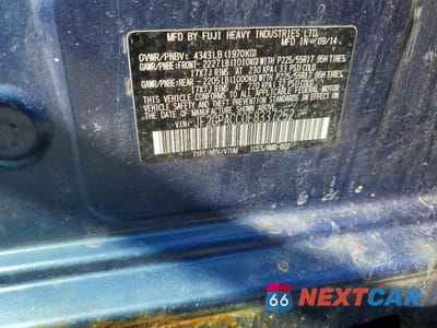 Zdjęcie 13 z 13 samochodu: 2014 SUBARU XV CROSSTREK 2.0 PREMIUM VIN:JF2GPACC0E8337252 - miniatura