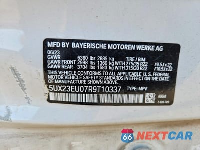 Zdjęcie 13 z 13 samochodu: 2024 BMW X5 XDRIVE40I VIN:5UX23EU07R9T10337 - miniatura