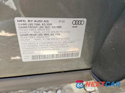Zdjęcie 14 z 14 samochodu: 2022 AUDI E-TRON CHRONOS VIN:WA1VABGE0NB023137 - miniatura