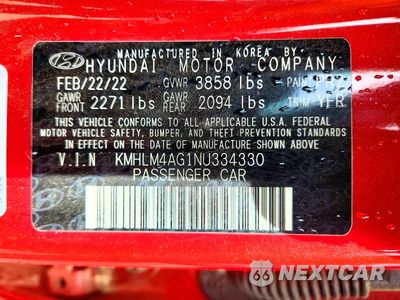 Zdjęcie 12 z 12 samochodu: 2022 HYUNDAI ELANTRA SEL VIN:KMHLM4AG1NU334330 - miniatura