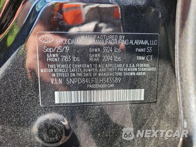 Zdjęcie 12 z 12 samochodu: 2020 HYUNDAI ELANTRA SEL VIN:5NPD84LF1LH543589 - miniatura