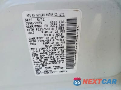 Zdjęcie 12 z 12 samochodu: 2012 NISSAN ROGUE S VIN:JN8AS5MV5CW418142 - miniatura