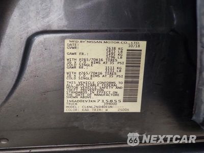 Zdjęcie 12 z 12 samochodu: 2019 NISSAN FRONTIER SV VIN:1N6AD0EV3KN715855 - miniatura