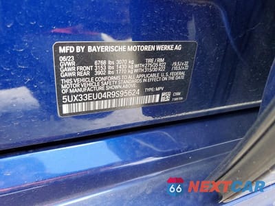 Zdjęcie 12 z 12 samochodu: 2024 BMW X5 M60I VIN:5UX33EU04R9S95624 - miniatura